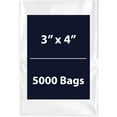 thumbnail image 1 of Multiple Sizes Clear Flat Poly Bags - 3"x4" & (5000 Bags) 1.5Mil Flat Open Top Plastic Packaging Packing | Flexible and Durable Plastic Bags | Low-Density Polyethylene (LDPE), 1 of 7