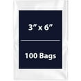 thumbnail image 1 of Multiple Sizes Clear Flat Poly Bags - 3"x6" & (100 Bags) 1.5Mil Flat Open Top Plastic Packaging Packing | Flexible and Durable Plastic Bags | Low-Density Polyethylene (LDPE), 1 of 7