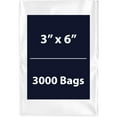 thumbnail image 1 of Multiple Sizes Clear Flat Poly Bags - 3"x6" & (3000 Bags) 3Mil Flat Open Top Plastic Packaging Packing | Flexible and Durable Plastic Bags | Low-Density Polyethylene (LDPE), 1 of 7