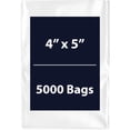 thumbnail image 1 of Multiple Sizes Clear Flat Poly Bags - 4"x5" & (5000 Bags) 1.5Mil Flat Open Top Plastic Packaging Packing | Flexible and Durable Plastic Bags | Low-Density Polyethylene (LDPE), 1 of 7