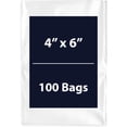 thumbnail image 1 of Multiple Sizes Clear Flat Poly Bags - 4"x6" & (100 Bags) 1.5Mil Flat Open Top Plastic Packaging Packing | Flexible and Durable Plastic Bags | Low-Density Polyethylene (LDPE), 1 of 7