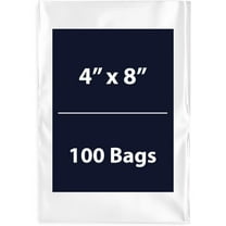 Multiple Sizes Clear Flat Poly Bags 4"x8" & 100 Bags 1.25Mil Flat Open Top Plastic Packaging Packing