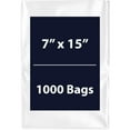 thumbnail image 1 of Multiple Sizes Clear Flat Poly Bags - 7"x15" & (1000 Bags) 1.5Mil Flat Open Top Plastic Packaging Packing | Flexible and Durable Plastic Bags | Low-Density Polyethylene (LDPE), 1 of 7