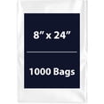 thumbnail image 1 of Multiple Sizes Clear Flat Poly Bags - 8"x24" & (1000 Bags) 1.5Mil Flat Open Top Plastic Packaging Packing | Flexible and Durable Plastic Bags | Low-Density Polyethylene (LDPE), 1 of 7