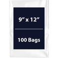 thumbnail image 1 of Multiple Sizes Clear Flat Poly Bags - 9"x12" & (100 Bags) 1.5Mil Flat Open Top Plastic Packaging Packing | Flexible and Durable Plastic Bags | Low-Density Polyethylene (LDPE), 1 of 7