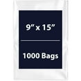 thumbnail image 1 of Multiple Sizes Clear Flat Poly Bags - 9"x15" & (1000 Bags) 1.5Mil Flat Open Top Plastic Packaging Packing | Flexible and Durable Plastic Bags | Low-Density Polyethylene (LDPE), 1 of 7