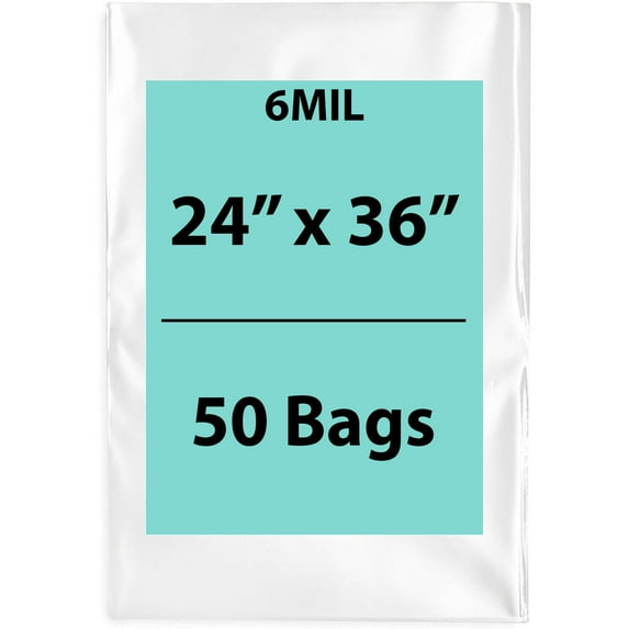 Multiple Sizes Clear Poly Bags 6Mil Flat Open Top Plastic Packaging Packing LDPE