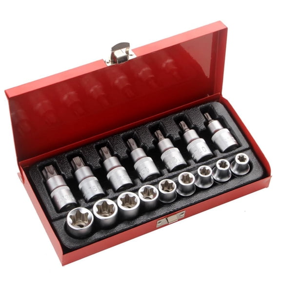 Multiple Sizes Sockets Torx Bit Socket Set with for Case for Cr-V Steel T30-T70