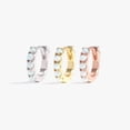thumbnail image 1 of Multiple Sizes White Opal Hoop Earrings, 1 of 11