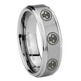 thumbnail image 1 of Tungsten Multiple Skull 8mm Gray Step Edges Promised Ring, 1 of 1