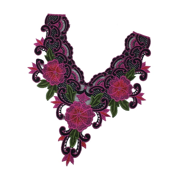 Multiple Styles Hand Stitched Collar Unique Flower Pattern Durability Appliques for Dresses, Gowns and Casual Wear