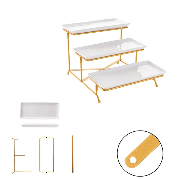Multiple Tiered Platters Space Saving Stackable Trays for Event Home Organization