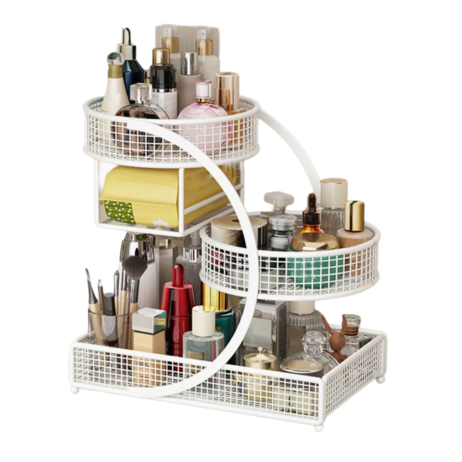 Beauty Racks Multiple Tiers Metal Cosmetic Organizers Modern Storage Rack For ...