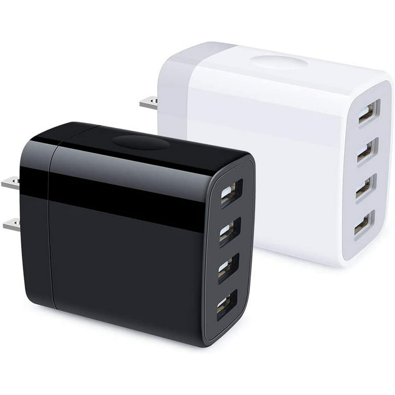 Multiple USB Wall Charger - 2Pack 4-Multi Port USB Charger Cube 4.8A 