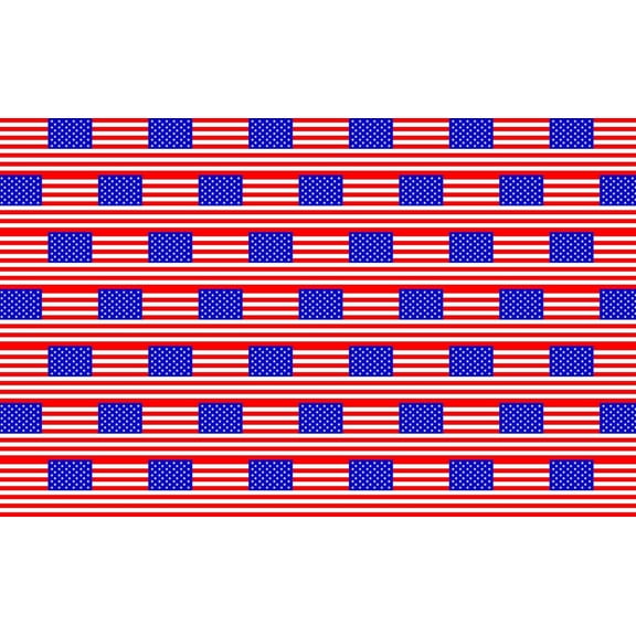 Multiple United States Flag Pattern Edible Image Cake Topper for Half Sheet Cake, by Tnct. (1 Count)