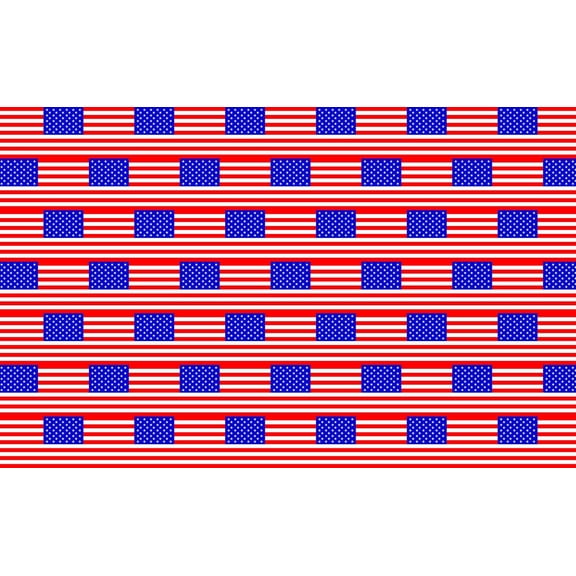 Multiple United States Flag Pattern Edible Image Cake Topper for Quarter Sheet Cake, by Tnct. (1 Count)