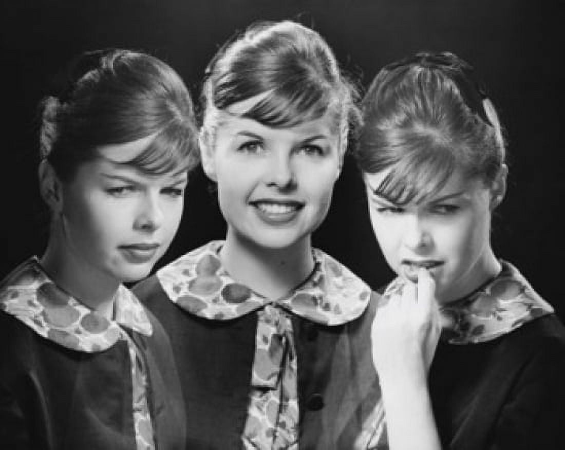 Multiple images of a young woman with various facial expressions Canvas Art - (18 x 24)
