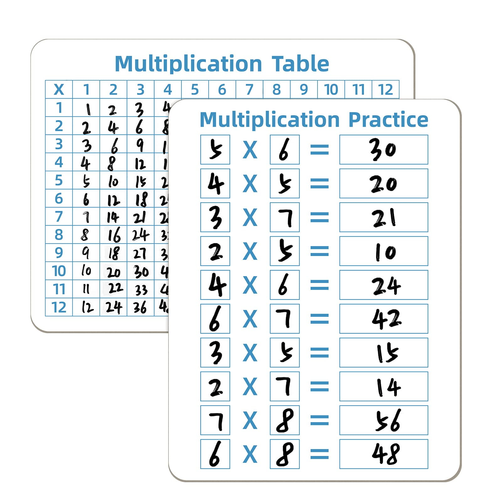 Multiplication Chart Whiteboard DoubleSided Times Table, 9" x 12