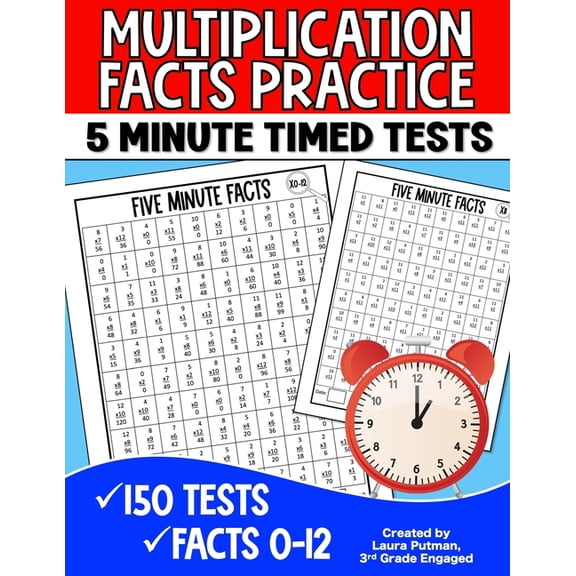 Multiplication Facts Practice for Kids Multiplication Facts Practice 5 Minute Timed Tests, (Paperback)