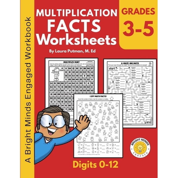 Multiplication Facts Practice for Kids Multiplication Facts Worksheets: Grades 3-5 Digits 0-12 Math Worksheets, (Paperback)
