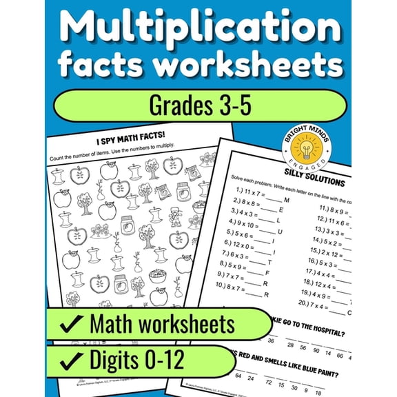 Multiplication Facts Practice for Kids Multiplication Facts Worksheets: Grades 3-5 Digits 0-12 Math Worksheets, (Paperback)
