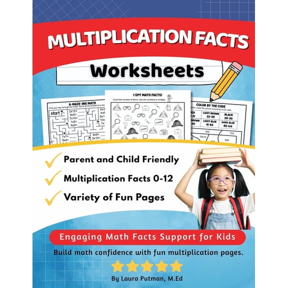 Multiplication Facts Practice for Kids Multiplication Facts Worksheets: Grades 3-5 Digits 0-12 Math Worksheets, (Paperback)
