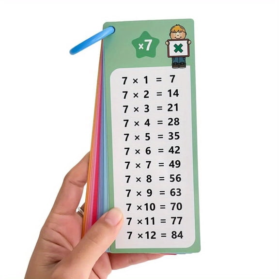 1Pc Random Style Multiplication Flashcards 0-12 Math Self Assessment Learning Teaching Cards