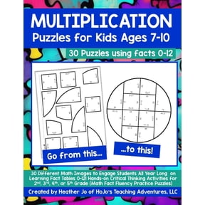 Math Fact Fluency Practice Puzzles Multiplication Puzzles for Kids Ages 7-10: 30 Different Math Images to Engage Students All Year Long on Learning Fact Ta, Book 1, (Paperback)