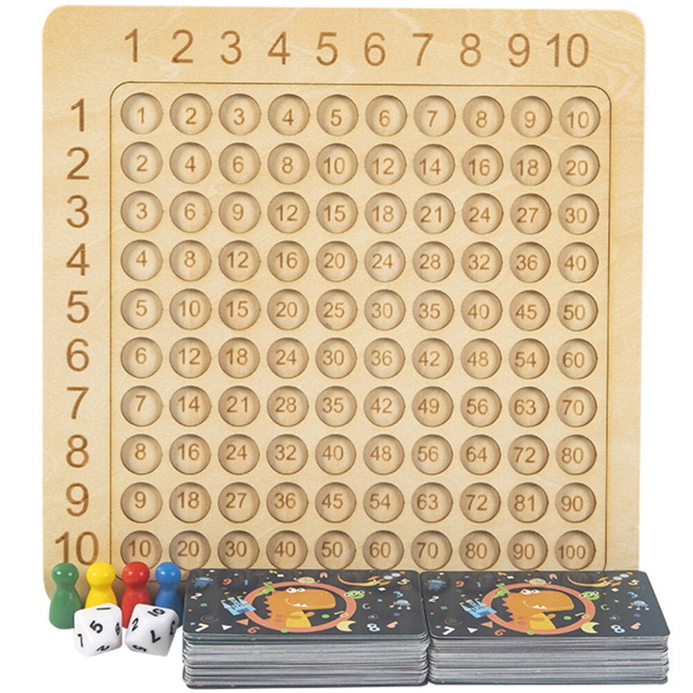 Multiplication Table Teaching Aids Wooden Playset Kids Multiplication