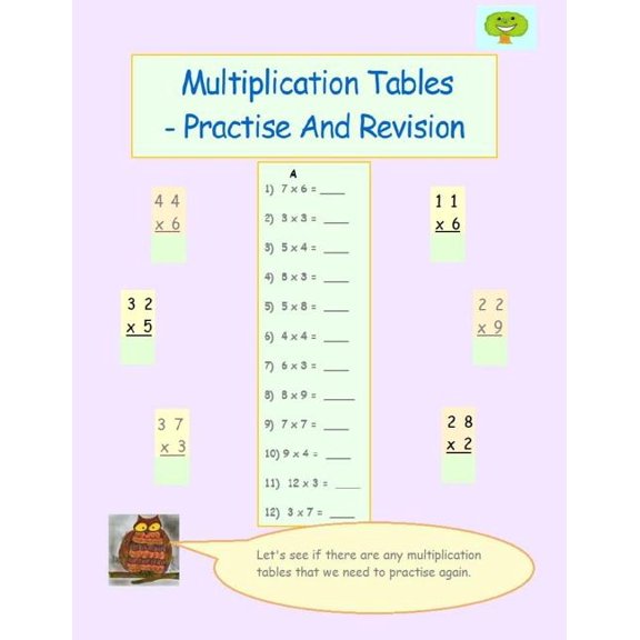 Multiplication Tables Practise and Revision