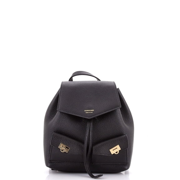 Multipocket Drawstring Backpack Leather Mini By Rebag