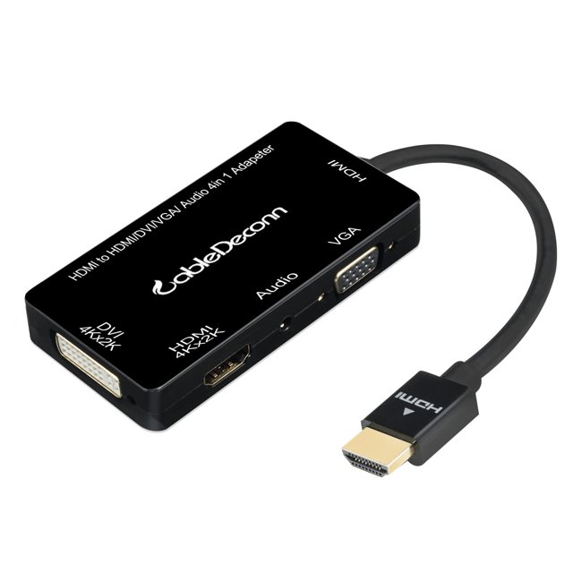 Multiport 4in1 HDMI to HDMI DVI 4K VGA Adapter Cable with Audio