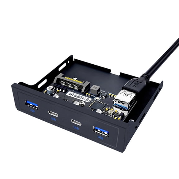 Multiport USB 3.2 Front Panel TypeC Expansion Adapter for Desktops 3.5" Floppy Bay with 4 USB Ports, Easy Installation