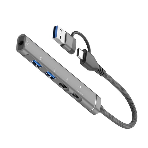 Multiport USB C Hubs Adapters With Fast Speed Data Transfer And 3.5mm For Laptop Accessories