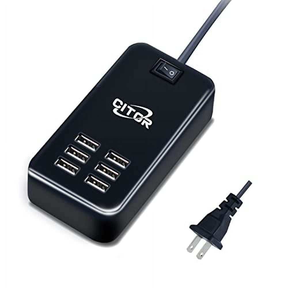 Multiport USB Charger, 6 Port USB Charging Station for Multiple Devices, Phone, Tablet, Power