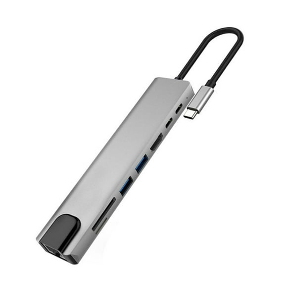 Multiports USB C Hub USB Adapter for Laptop with 100Mbps RJ45 Port,Memory Card Reader PD100W Charging 4K HDTV Output