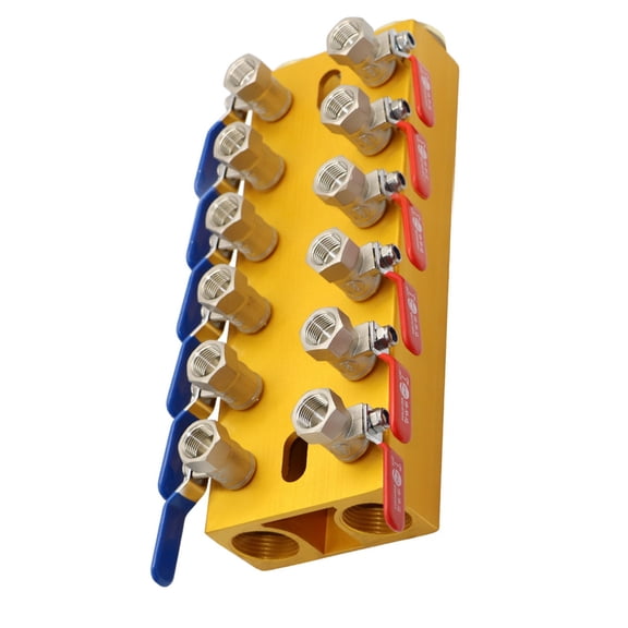 Multiports Water Manifold Aluminum Water Flows Controller 4/5/6/8In 4/5/6/8Out Handle For Inject Molding Equipment