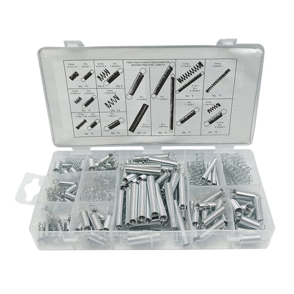 Multipurpose 200pcs Spring Assortment Precisions Engineered Steel Spring Selection with Box for Durability in Repairs