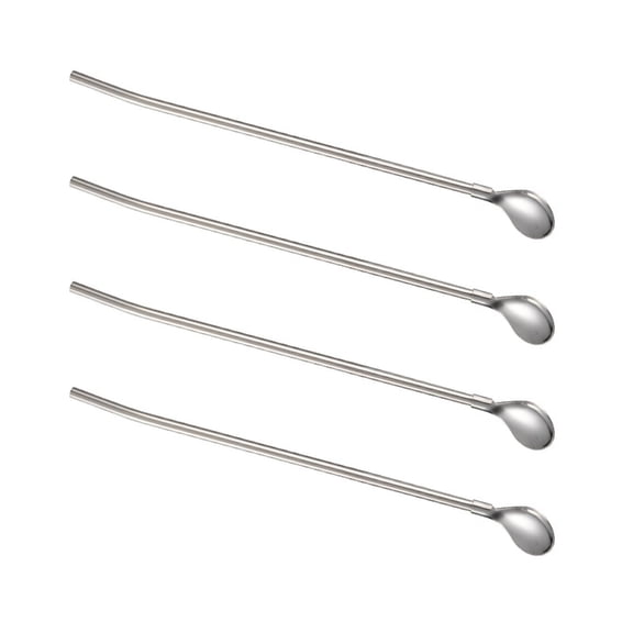 Multipurpose 304 Stainless Steel Straw Spoon Long Handle Stirrer for Beverages