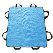 Multipurpose 48" x 40" Positioning Bed Pad with Reinforced Handles - Reusable & Washable Transfer Sheet for Turning, Lifting & Repositioning - Double-Sided Nylon Fabric, Blue