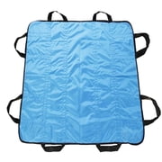 Multipurpose 48" x 40" Positioning Bed Pad with Reinforced Handles - Reusable & Washable Transfer Sheet for Turning, Lifting & Repositioning - Double-Sided Nylon Fabric, Blue