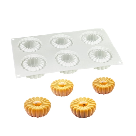 Multipurpose 6 Cavity Daisies Silicone Cake Mould Daisies Baking Mould Safe Silicone Crafting Tool For Home Cooks