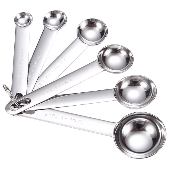 Multipurpose 6 Piece Nonrust Steel Scoops Set Measurement Tool For Flour Sugar Seasonings And Liquids