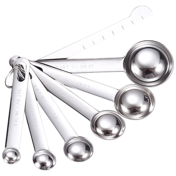 Multipurpose 7pc Nonrust Steel Scoops For Dry Liquid Ingredient Ergonomic Designs