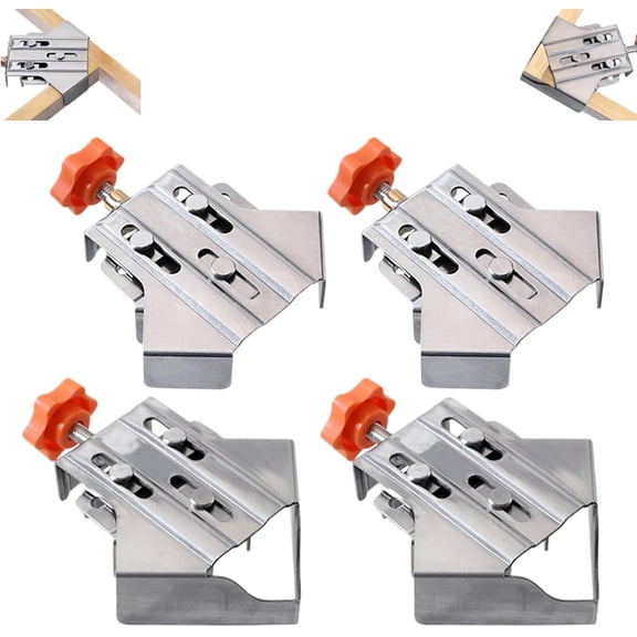 Multipurpose 90 Degree Corner Clamp: Upgraded Stainless Steel Corner Clamps for Woodworking, T-shaped Right Angle Clamping, Single Handle Corner Clamping Tool with Adjustable Swing Jaw