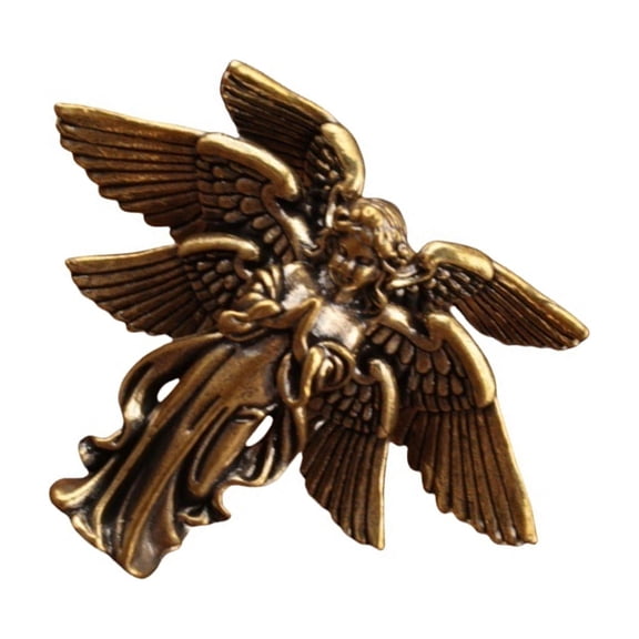 Multipurpose Angeled Brasses Sculpture Six Wing Ornament Perfect for Desk and Living Room Decors Inspiring Protections