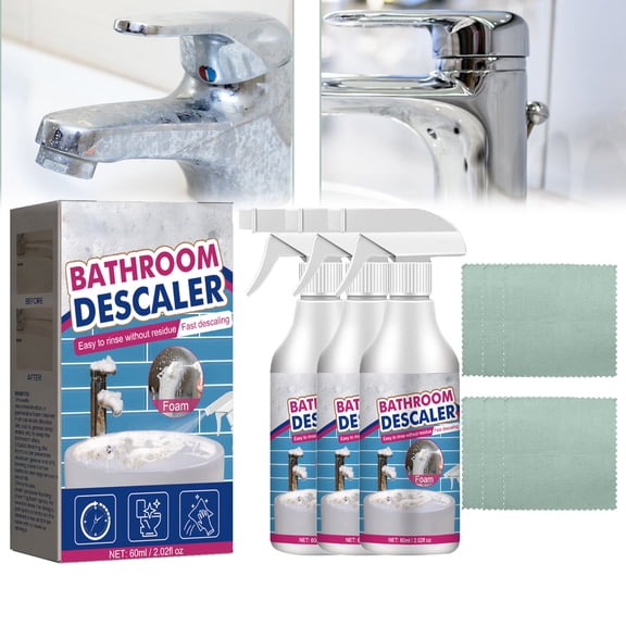 Multipurpose Bathroom Foam Cleaner, Powerful Descaling Cleaning Agent for Bathtub Toilet Bath Sink Glass Ceramic, Stubborn Stains Cleaner, All-Purpose Bathroom Descaler Foam Spray