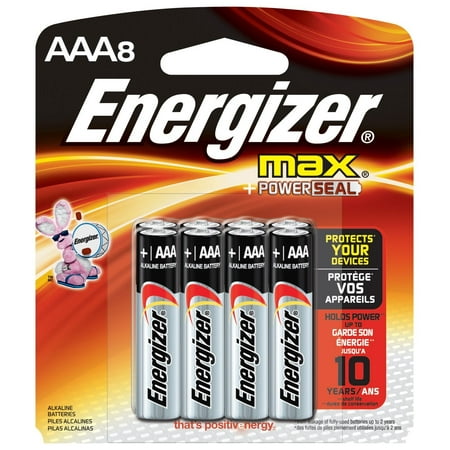 Energizer AAA Batteries, Max Alkaline, (Pack of 8)