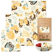 Multipurpose Beeswaxs Wraps Set of 3 Reusable Sturdy Cotton Storage Sheets Home Accessory for Kitchen Freshness