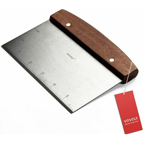 Multipurpose Bench Scraper Kitchen Utensil for Flat Top Griddle, Dough Scraper Cutter for Bread and Pizza Cutter - Stainless Steel Metal Griddle Scraper Chopper